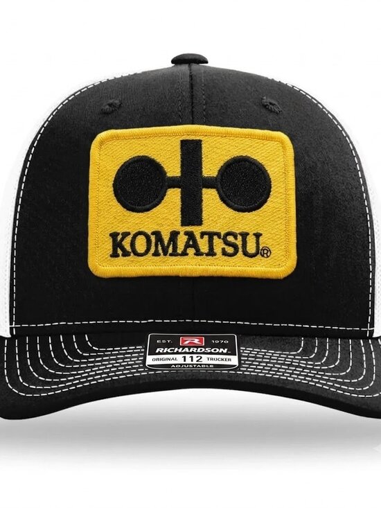 Retro Komatsu Trucker Hat Heavy Machinery Construction Patch Richardson 112 Cap